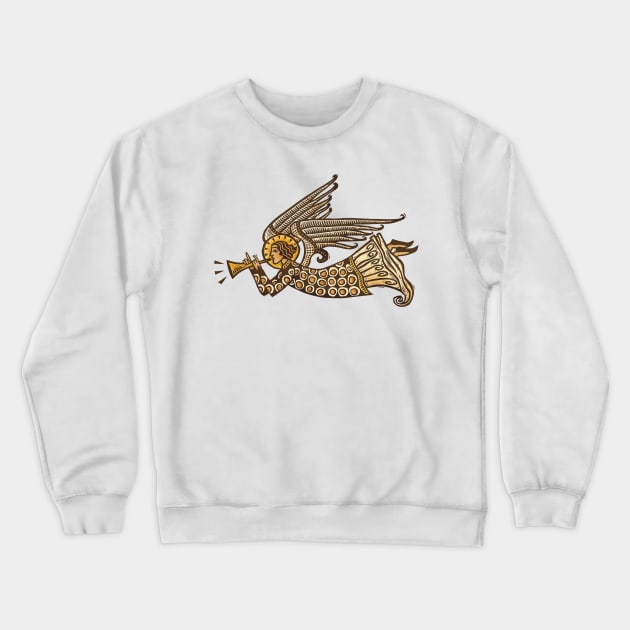 Angel with Trumpet Crewneck Sweatshirt by Sue Todd Illustration